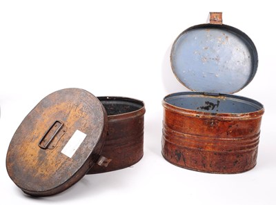 Lot 245 - PAIR OF VICTORIAN METAL HAT BOXES