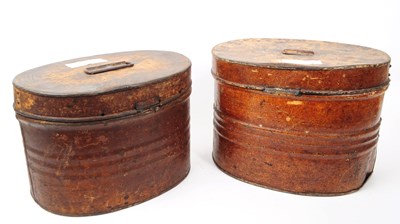 Lot 245 - PAIR OF VICTORIAN METAL HAT BOXES