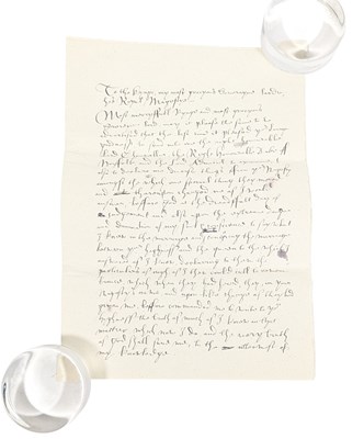 Lot 377 - WOLF HALL (2024) - CROMWELL MERCY LETTER PRODUCTION PROP