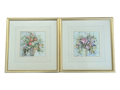 Lot 366 - DEREK BROWN (BRITISH, 20TH CENTURY) - TWO ORIGINAL WATERCOLOUR FLORAL PAINTINGS