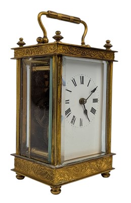 Lot 141 - EARLY 20TH CENTURY BRASS CASED CARRIAGE CLOCK