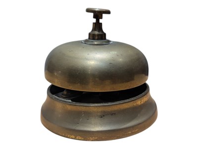 Lot 358 - 19TH CENTURY VICTORIAN RECEPTION SERVICE DESK BRASS BELL