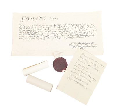 Lot 384 - WOLF HALL (2024) - PRODUCTION PROP - CROMWELL ARREST WARRANT & LETTER