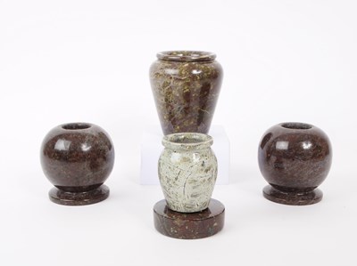 Lot 252 - COLLECTION OF STONE VASES