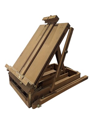 Lot 384 - CONTEMPORARY ARTIST'S PORTABLE FOLDING EASEL OF WOODEN CONSTRUCTION