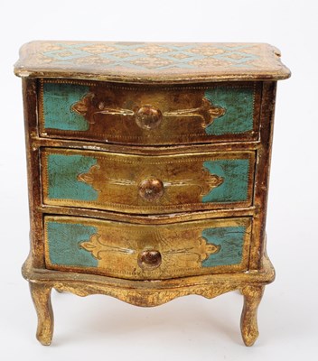 Lot 251 - LOUIS XVI STYLE MINIATURE CHEST OF DRAWERS