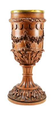 Lot 81 - LARGE 19TH CENTURY CARVED WOOD ORNATE GOBLET