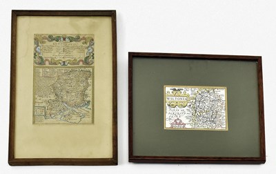 Lot 243 - BRITISH COUNTIES. 18TH CENTURY MAP OF HAMPSHIRE & A REPRODUCTION OF WILTSHIRE