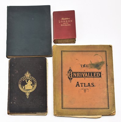 Lot 242 - THREE VICTORIAN ATLASES & A BAEDEKER'S GUIDE TO LONDON, 15TH EDITION