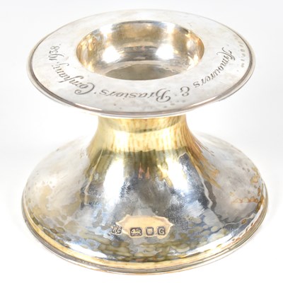 Lot 4 - GEORGE V SILVER ARMOURERS & BRASIERS 1938 CANDLE STAND