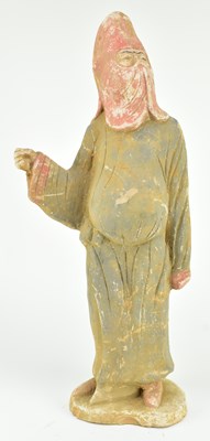 Lot 61 - TANG DYNASTY TERRACOTTA FIGURINE OF HUREN 唐 胡人陶佣