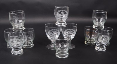 Lot 67 - COLLECTION OF TWELVE MASONIC LODGE DRINKING GLASSES / GOBLETS