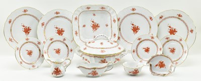 Lot 150 - HEREND, HUNGARY - ORANGE APPONYI CHINESE BOUQUET DINNERWARE