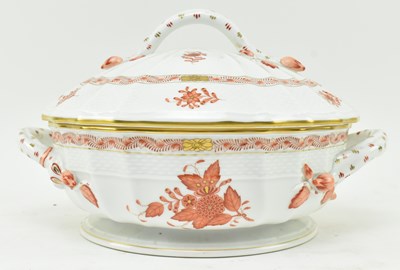 Lot 150 - HEREND, HUNGARY - ORANGE APPONYI CHINESE BOUQUET DINNERWARE