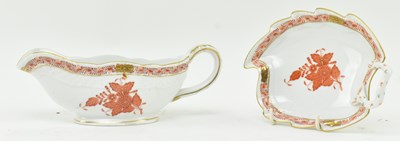 Lot 150 - HEREND, HUNGARY - ORANGE APPONYI CHINESE BOUQUET DINNERWARE