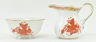 Lot 150 - HEREND, HUNGARY - ORANGE APPONYI CHINESE BOUQUET DINNERWARE