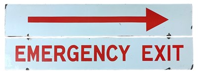 Lot 14 - EMERGENCY EXIT - TWO PORCELAIN ENAMEL SIGN