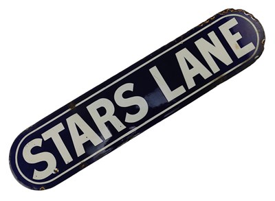 Lot 26 - STARS LANE - 19TH CENTURY VICTORIAN ENAMEL STREET SIGN