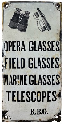 Lot 40 - VICTORIAN PORCELAIN ENAMEL SIGN FOR GLASSES