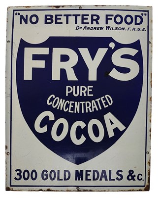 Lot 45 - FRY'S COCOA - EARLY 20TH CENTURY ENAMEL SIGN