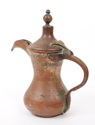 Lot 265 - 19TH CENTURY TURKISH / ISLAMIC BRASS DALLAH COFFEE POT