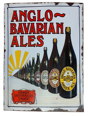 Lot 80 - ANGLO-BAVARIAN ALES - 1930S POINT OF SALE ENAMEL SIGN