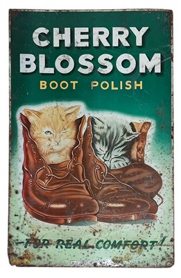 Lot 137 - CHERRY BLOSSOM - ADVERTISING TIN SHOP SIGN