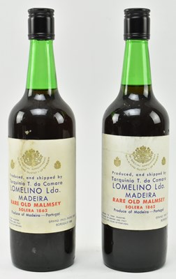 Lot 203 - TWO 1862 SOLERA RARE OLD MALMSEY MADEIRA LOMELINO WINE BOTTLES