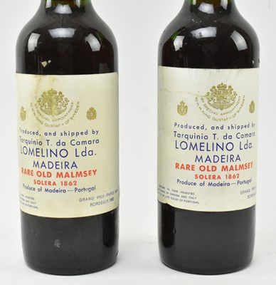 Lot 203 - TWO 1862 SOLERA RARE OLD MALMSEY MADEIRA LOMELINO WINE BOTTLES