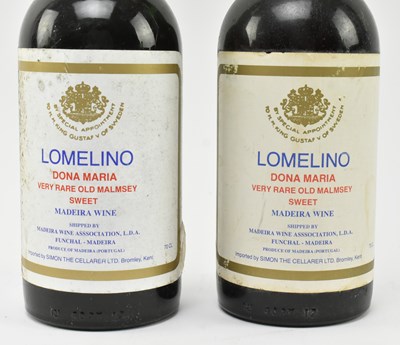 Lot 204 - TWO LOMELINO DONA MARIA VERY RARE OLD MALMSEY SWEET MADEIRA WINE