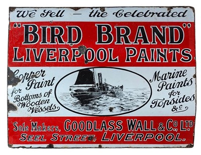 Lot 150 - BIRD BRAND - 20TH CENTURY ENAMEL ADVERTISING SIGN