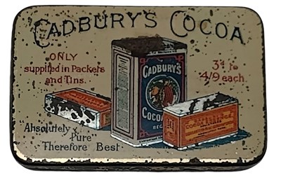 Lot 76 - CADBURYS COCOA - EARLY 20TH CENTURY ADVERTISING VESTA TIN