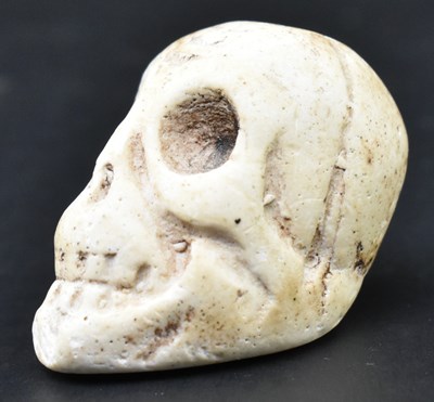 Lot 19 - BELIEVED 18TH CENTURY STONE MEMENTO MORI MOURNING SKULL TRINKET