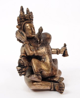 Lot 263 - TIBETAN BUDDHIST YAB YUM FIGURE