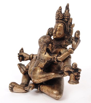 Lot 263 - TIBETAN BUDDHIST YAB YUM FIGURE