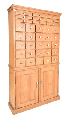 Lot 445 - 19TH CENTURY SHOP JEWELLERS HABERDASHERY CUPBOARD CHEST OF DRAWERS