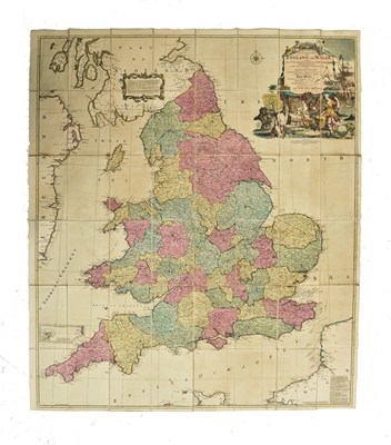 Lot 238 - ENGLAND & WALES. CIRCA 1760S FOLDING MAP ON LINEN BY THOMAS IN SLIPCASE