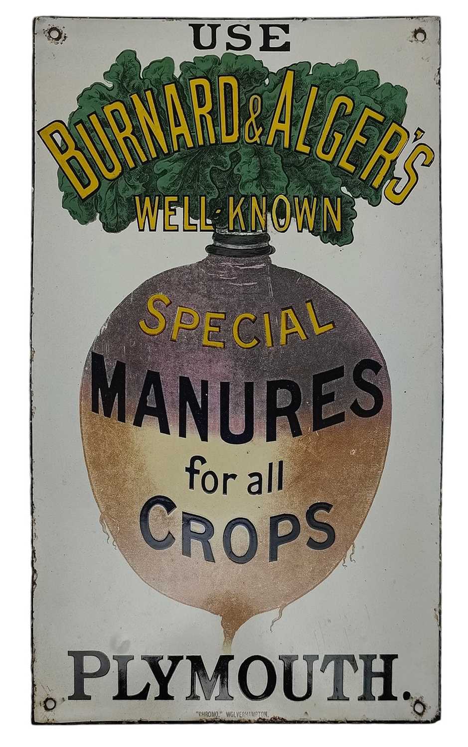 Lot 200 - BURNARD & ALGER'S SPEICAL MANURES FOR ALL CROP SIGN