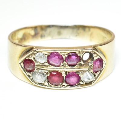 Lot 346 - EARLY 20TH CENTURY 15CT GOLD DIAMOND & GEM SET RING AF