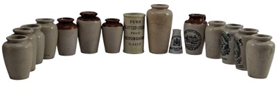 Lot 234 - VINTAGE ADVERTISING. COLLECTION OF FIFTEEN STONEWARE CREAM JUGS, NAMED