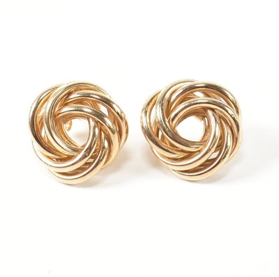 Lot 342 - PAIR OF HALLMARKED 9CT GOLD KNOT STUD EARRINGS