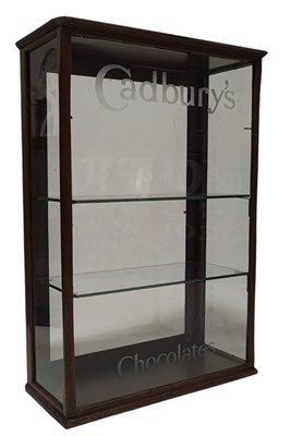 Lot 25 - CADBURY'S CHOCOLATE - 1930S OAK AND GLASS CASED CABINET