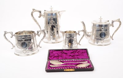 Lot 343 - VINTAGE 20TH CENTURY SILVER PLATE TEA SERVICE SET