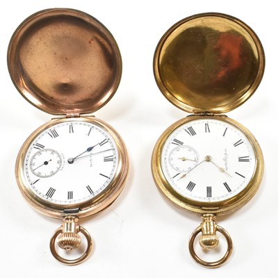 Lot 303 - TWO EARLY 20TH CENTURY ELGIN HUNTER POCKET WATCHES