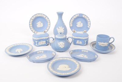 Lot 87 - ELEVEN VINTAGE WEDGWOOD JASPERWARE PORCELAIN ITEMS