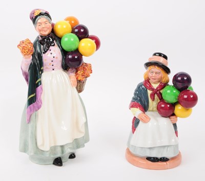 Lot 96 - TWO VINTAGE ROYAL DOULTON FINE BONE CHINA BALLOON LADIES