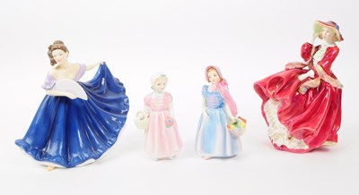 Lot 97 - FOUR VINTAGE & LATER ROYAL DOULTON FINE BONE CHINA LADIES FIGURINES