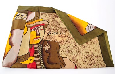 Lot 301 - AFTER PICASSO - VINTAGE CUBIST SILK SCARF