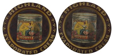 Lot 181 - HIGHLAND EVAPORATED CREAM - TWO TIN TOPS