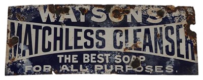 Lot 125 - WATSON'S SOAP - EARLY 20TH CENTURY ENAMEL SIGN